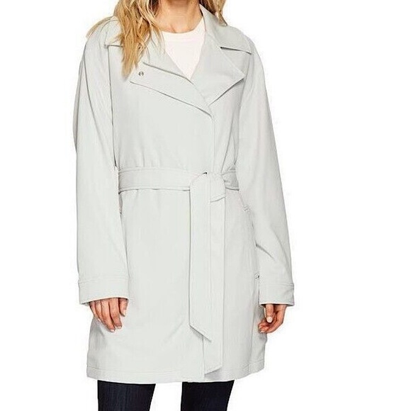 7 For All Mankind asymmetrical drape belted tench coat - Picture 10 of 10